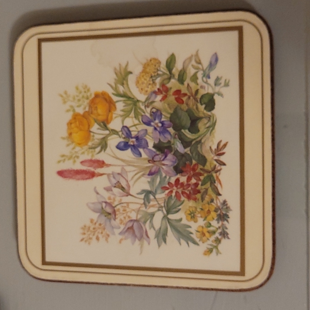Vintage Set of 6 Pimpernel Flower Coasters - Picture 2 of 16